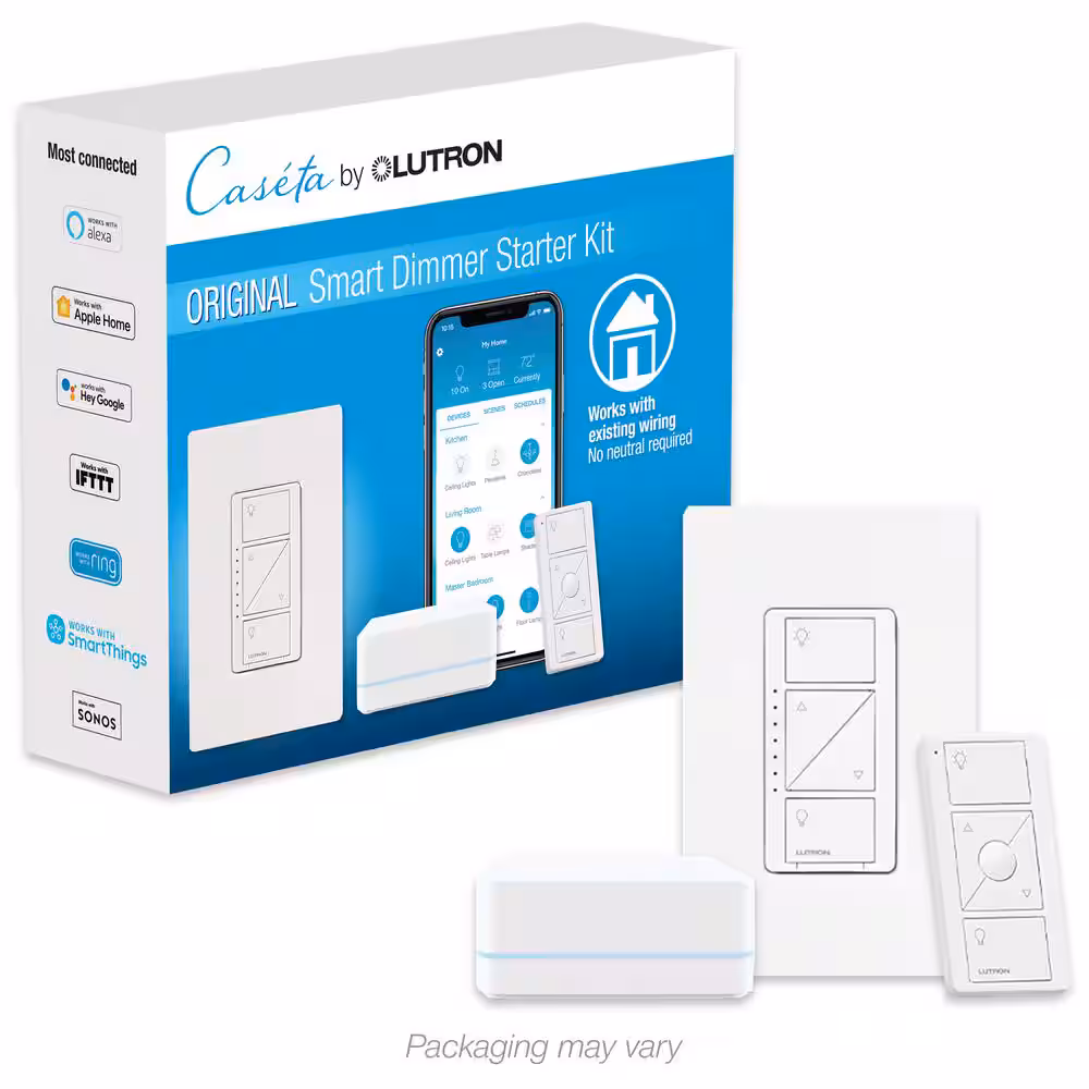 Lutron Caséta Wireless Smart Lighting Dimmer Switch Starter Kit
